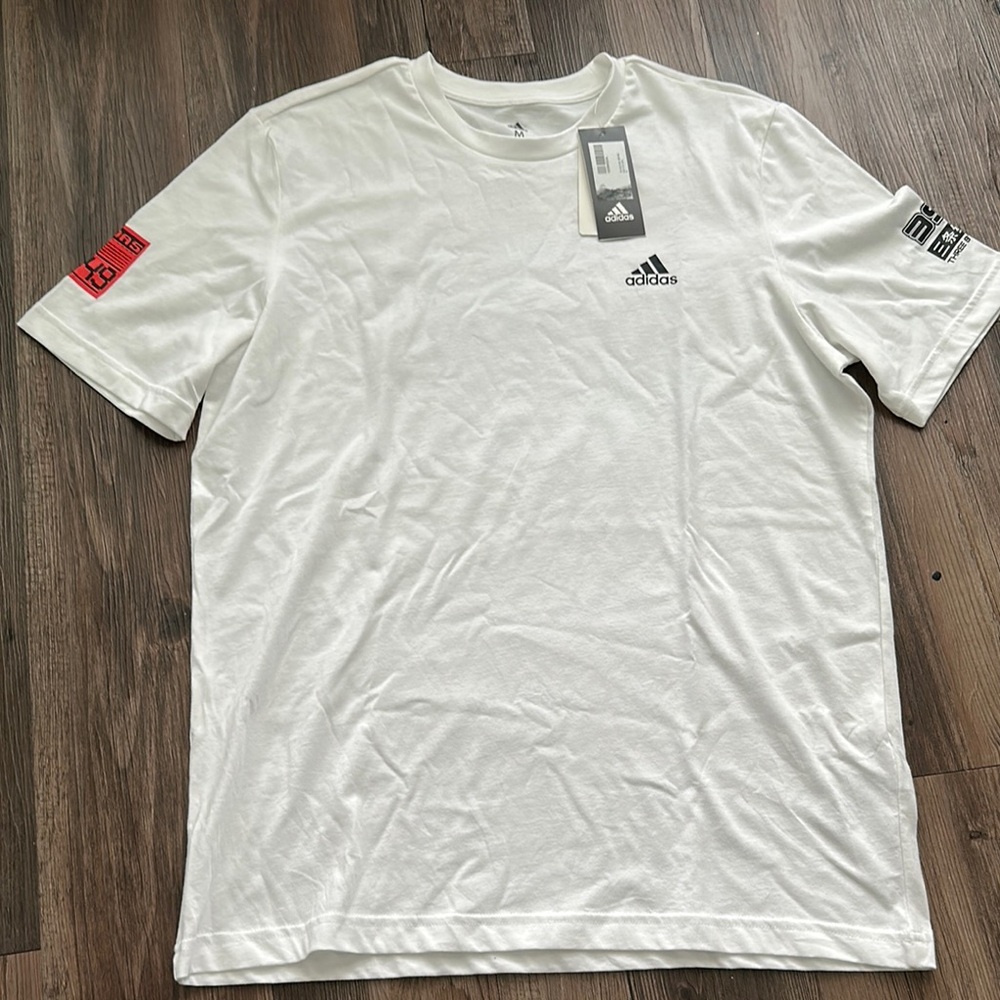 Adidas White Short Sleeve Tee Classic Design